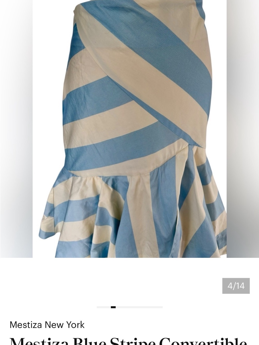 Mestiza Blue Stripe Convertible Skirt-NWT - Picture 3 of 7